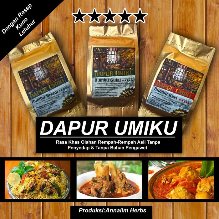 

Bumbu Kering Kebuli Briani Gulai Kari Dapur Umiku 100 Gram Murah