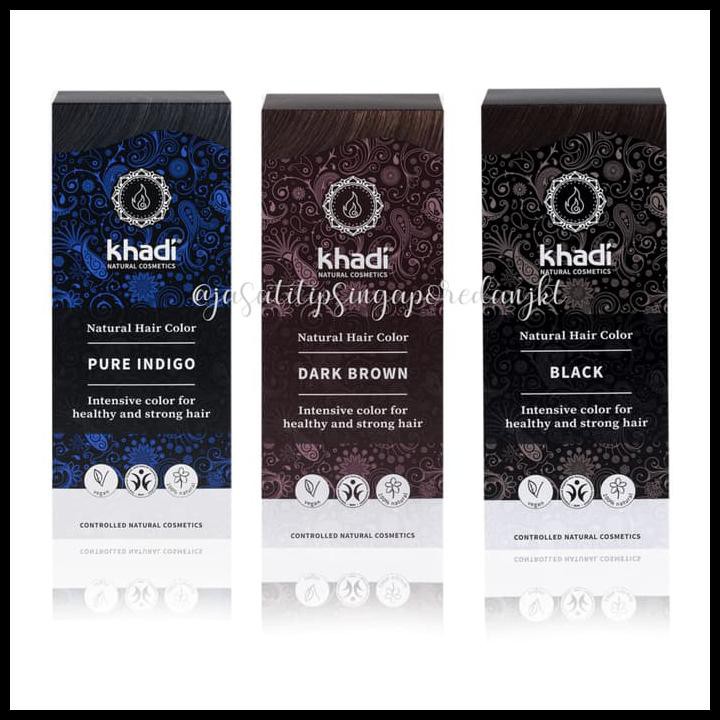 Jual PROMO KHADI NATURAL HERBAL HAIR COLOUR/PEWARNA RAMBUT ALAMI VEGAN -  BLACK | Shopee Indonesia