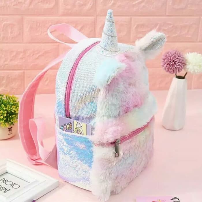 Tas ransel unicorn bulu backpack unicorn/ TAS UNICORN / TAS RANSEL