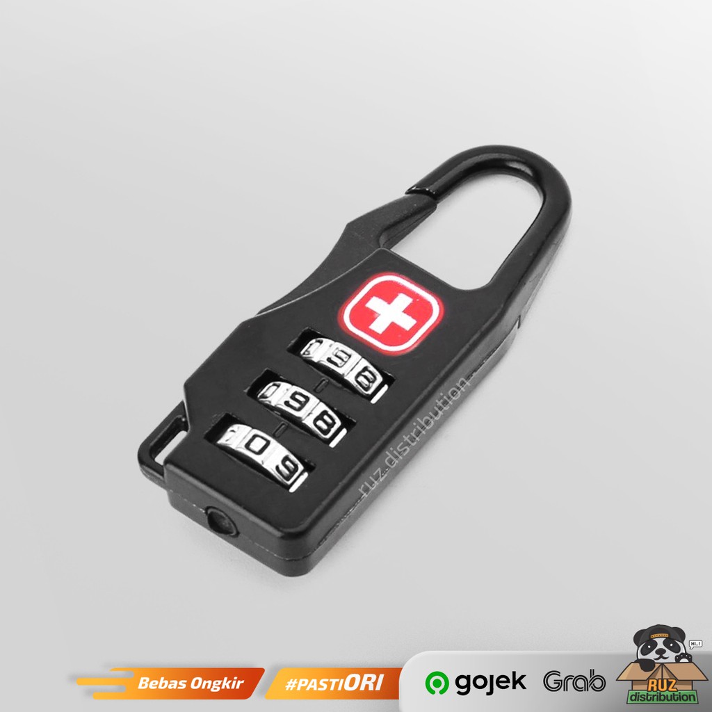 Kunci Gembok Swiss Cross - Keychain Lock - Padlock Kunci Tas Koper