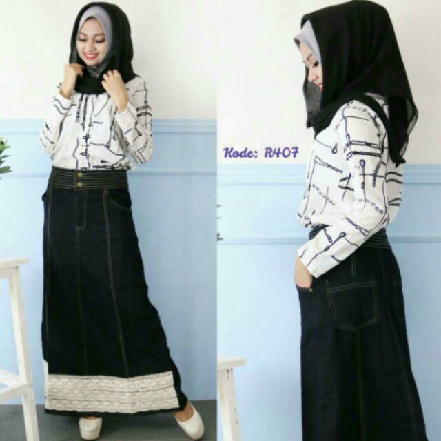 Rok Hitam Payet Jepang R407