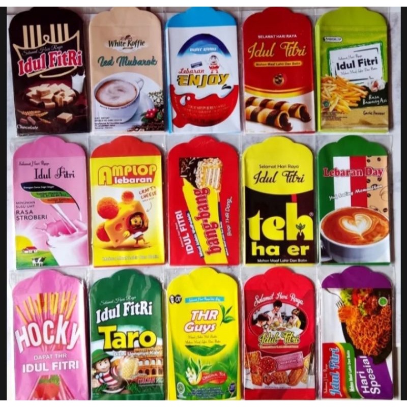 

Amplop lebaran motif Snack 1 pack isi 100 lembar