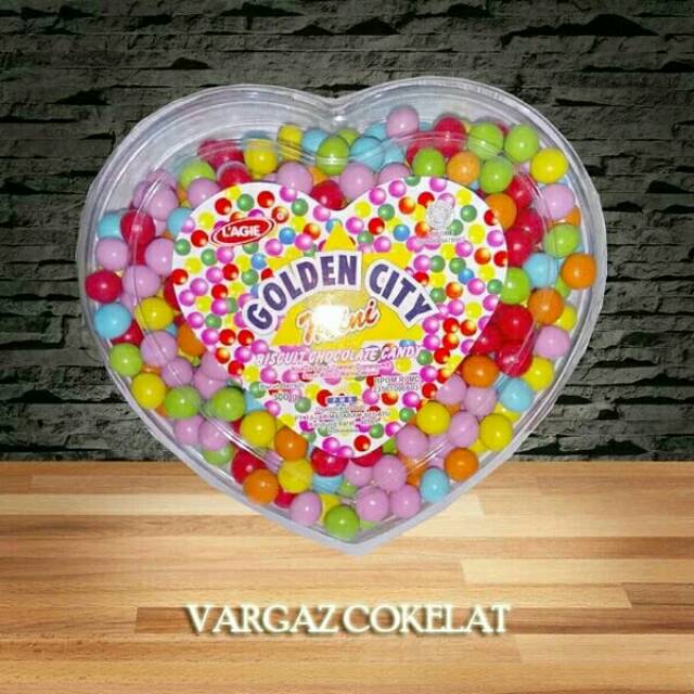 

Coklat valentine coklat kemasan love coklat bulat isi biskuit renyah warna warni Lagie terlaris