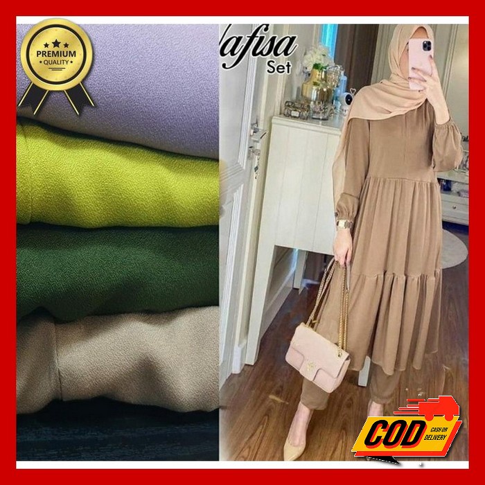 Baju Setelan Wanita Dewasa Import Kekinian Terbaru 2021 Branded Damini Bahan Mosscrepe Monalisa Adem