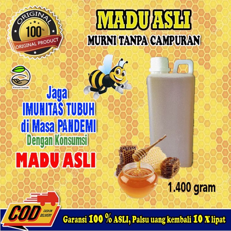 

Madu Murni Asli 1400 Gram atau 1,4 Kg Madu Randu Kelengkeng Multiflora Klengkeng Multi Flora