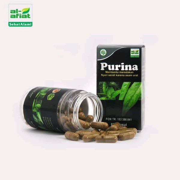 Kapsul Purina Obat Ampuh Asam Urat/Pegal Linu/ Reumatik original Isi 60 Kapsul