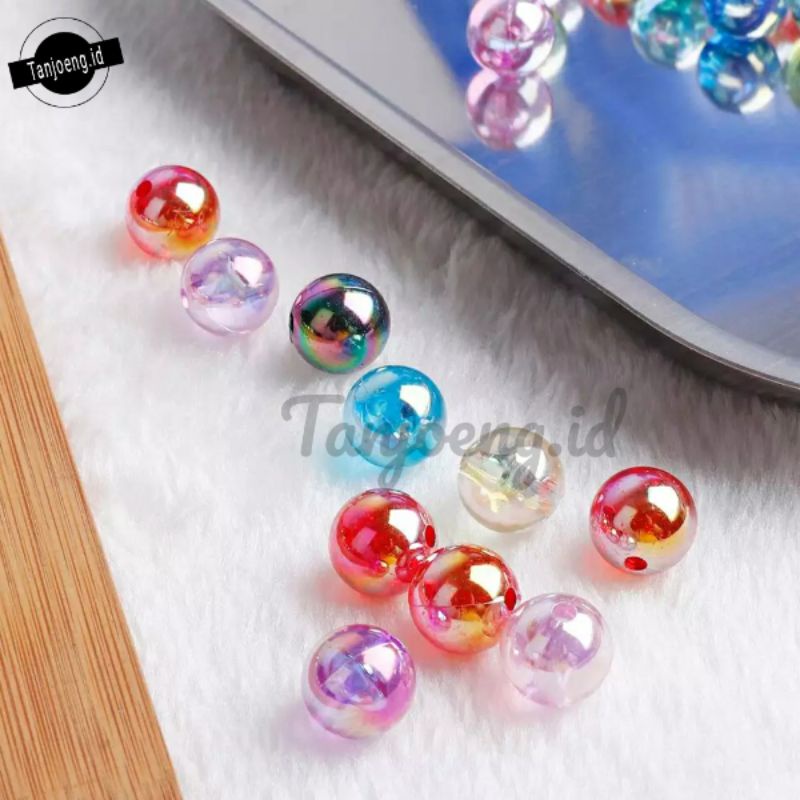 (120 pcs) Manik manik Akrilik Warna Ab Mote Warna Warni Pelangi
