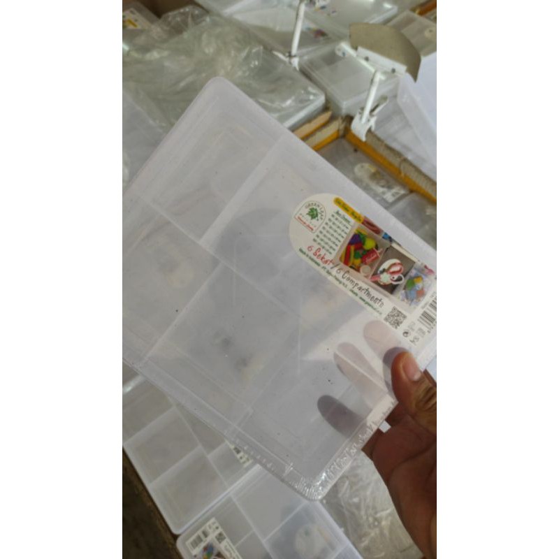 kotak box plastik sekat 6 kotak obat
