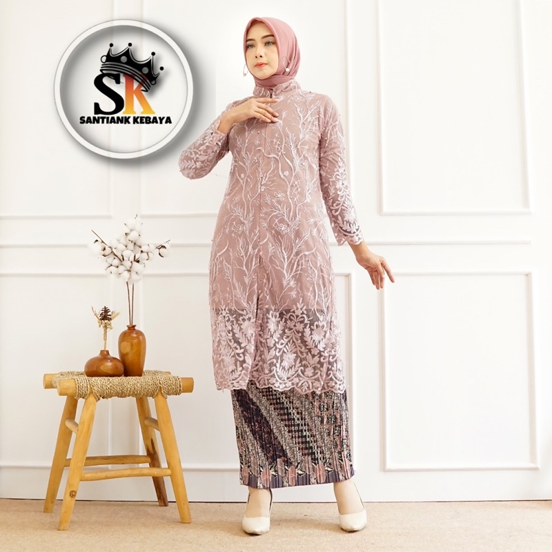 (BEST SELLER) Stelan Kebaya Tunik Busui Set Kebaya Wisuda Kebaya Modern Set Baju Kondangan Tunik Brokat Busui Terbaru