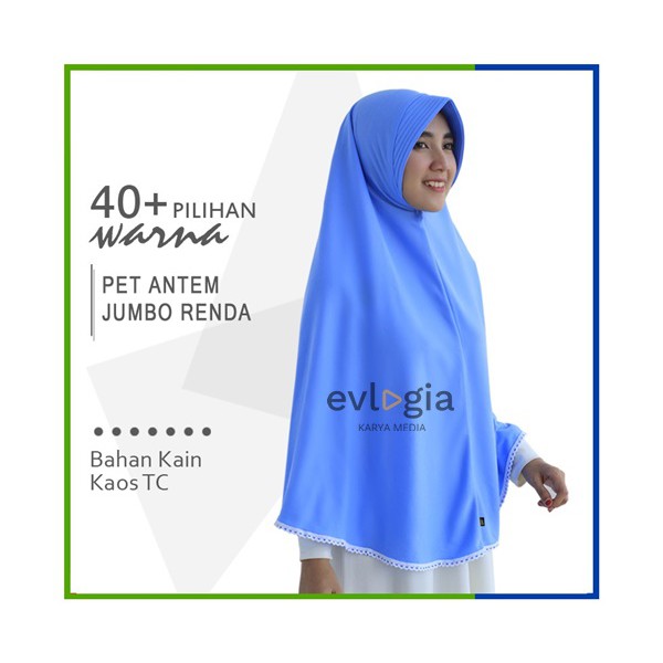 SALE Jilbab Instan Pet Antem Renda Jumbo Hijab Kaos Bergo Renda Jumbo