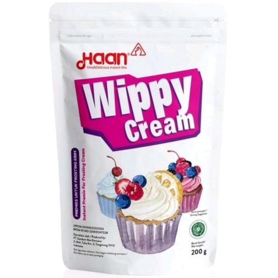 HAAN Wippy Cream 200gr Whippy Whip Whipping Cream Bubuk Instant Haan 200 Gr Pouch Promo