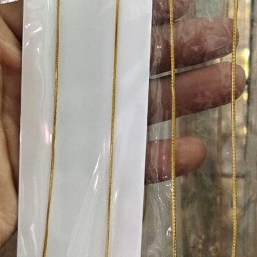 Kalung titanium pria wanita anti karat model belut warna gold
