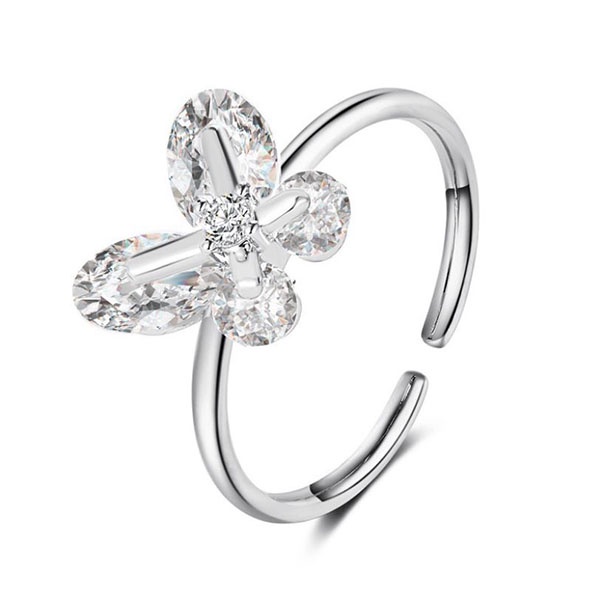 cincin kupu-kupu crystal butterfly ring jci084 (3E3)