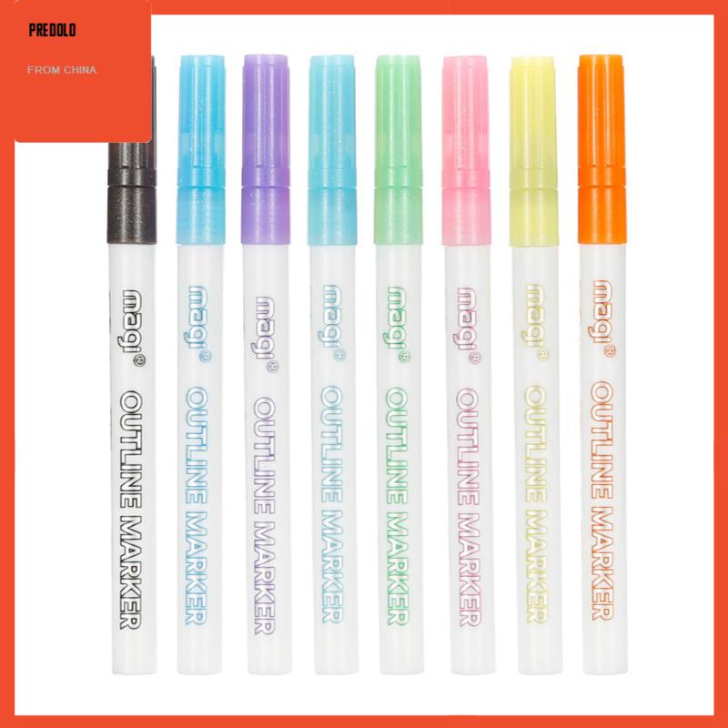 [In Stock] Double Line Outline Pen for School Highlighter Scrap Booking Card