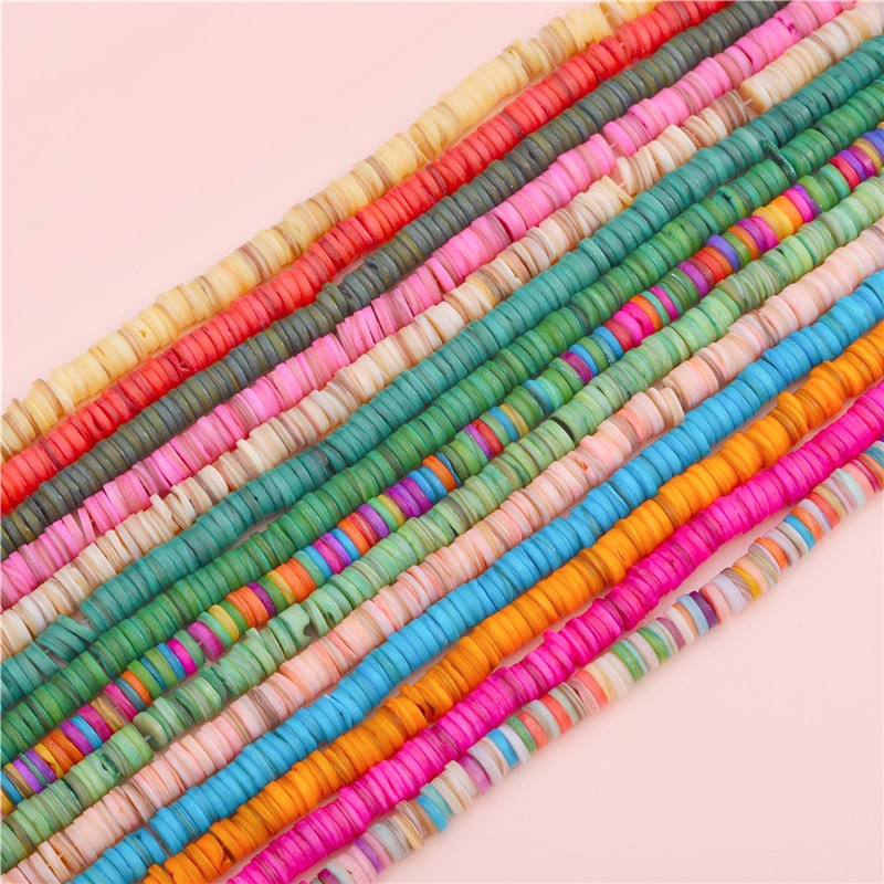 6/8mm 38 cm/untai Alami Shell Beads Spacer Beads Heishi Longgar Memimpin Perhiasan Membuat Kalung Dan Gelang