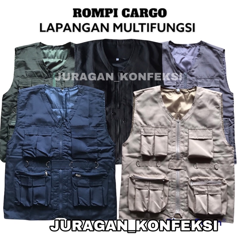 Jual Rompi Cargo Lapangan Multifungsi Rompi Tactical Rompi Kegiatan