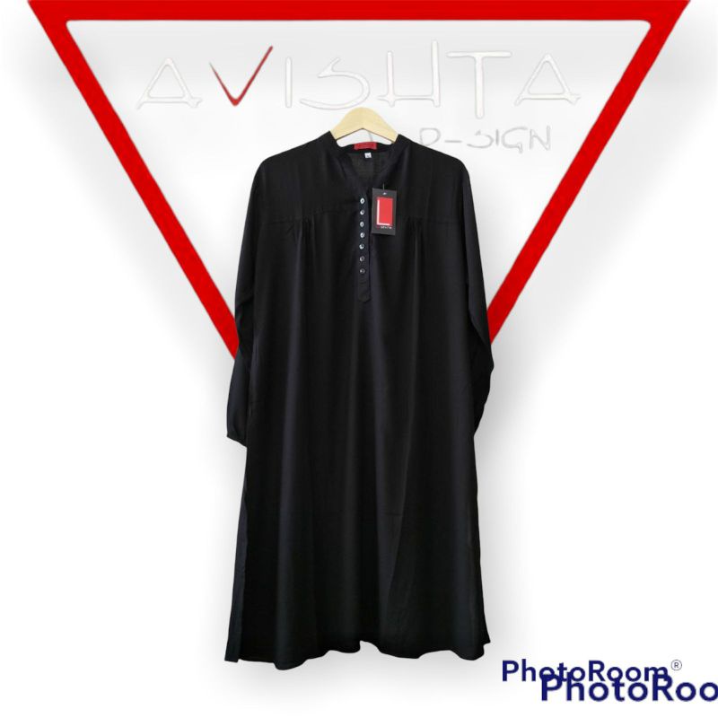 Tunik polos rayon hitam Tunik katun rayon Tunik polos jumbo lasenta by avishta d-sign hitam black Tu
