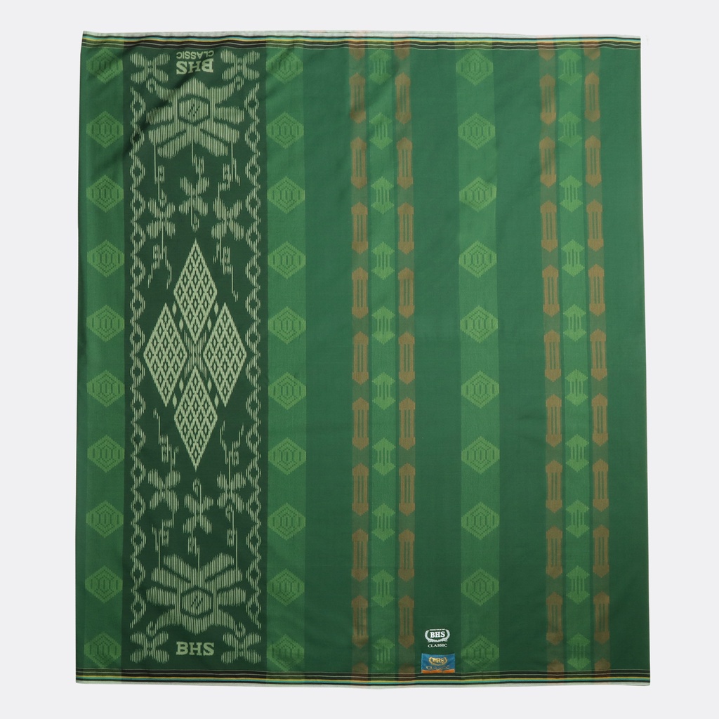 Sarung BHS Classic Gold Motif Kawung Lampion Hijau // BHS KWG LMP