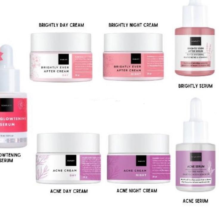 ✭ SCARLETT WHITENING GLOWTENING SERUM/ CREAM - SERUM ACNE - SERUM BRIGHTLY EVER AFTER SCARLET ℮