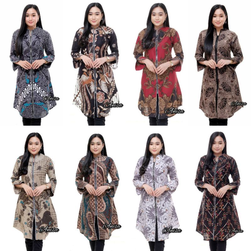 Ori Aksara Batik - Dress Batik Wanita Zipper Depan Busui Friendly Ukuran M L XL XXL XXXL JUMBO LD120