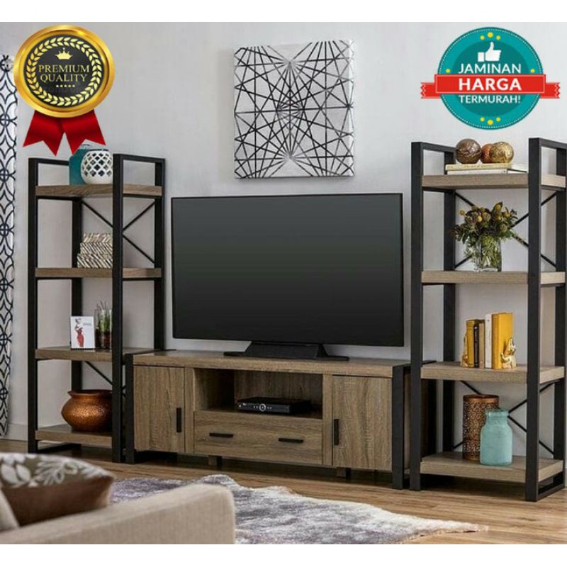Rak tv jati / Bufet Tv besi modern Jepara Model Terkini Industrial Jepara