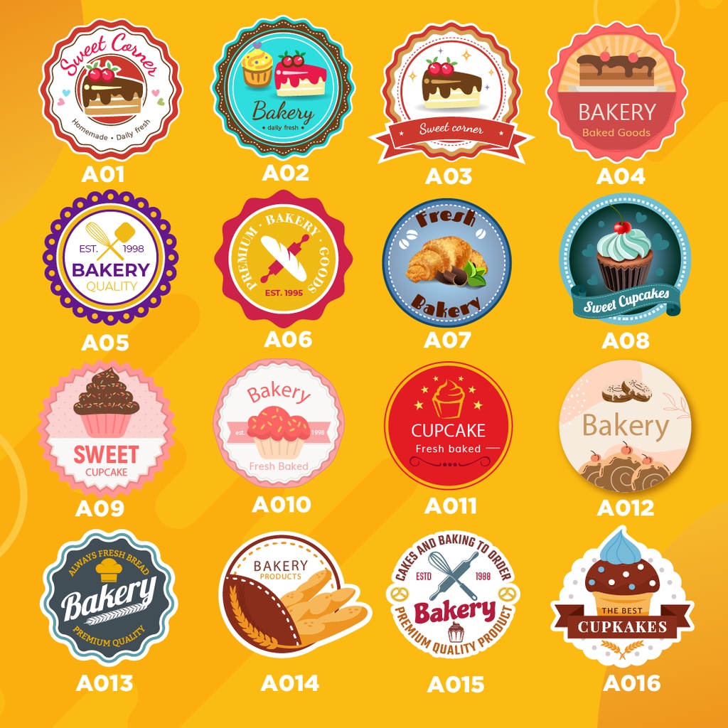 

cetak stiker label bentuk bulat bahan chromo / stiker makanan sticker kue / stiker olshop / sticker A3 + cutting