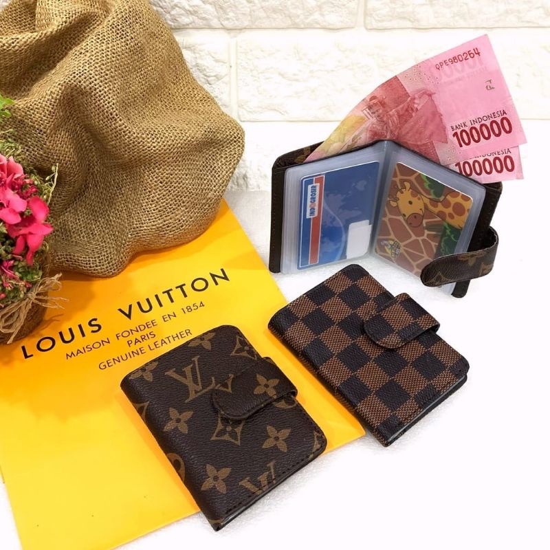 Dompet Kartu LV Dompet Kartu Import Kancing 14 Lembar