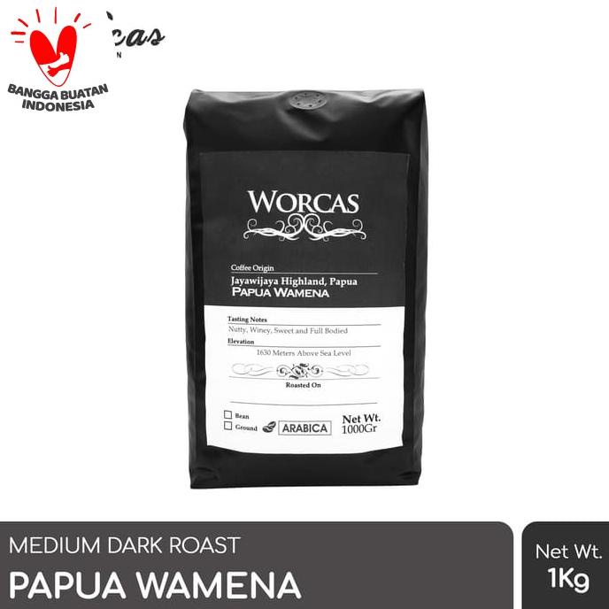 

Kopi Arabica Papua Wamena 1 Kg (Biji/Bubuk) | Worcas Coffee -Diskon Sd 50%