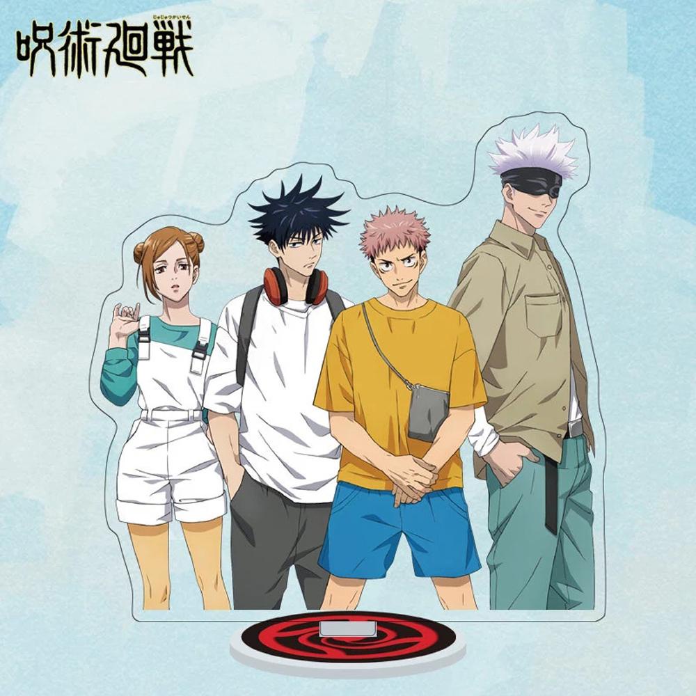 [Elegan] Jujutsu Kaisen Cosplay Anime Dua Sisi Fushiguro Megumi Model Mainan Gojo Satoru Standing Card