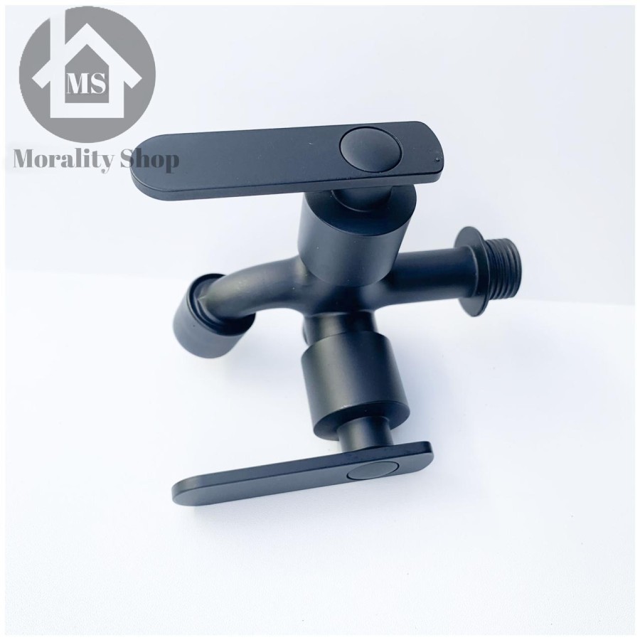 Kran Cabang Shower FB hitam minimalis MURAH - Keran air cabang double shower mandi toilet Black