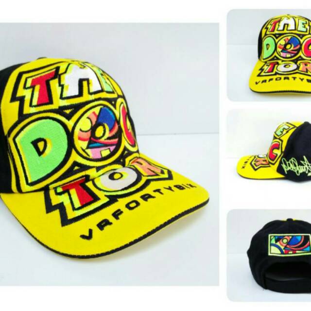 Topi Distro MOTOGP Rossi VR 46 Kuning Terbaru THE  DOCTOR