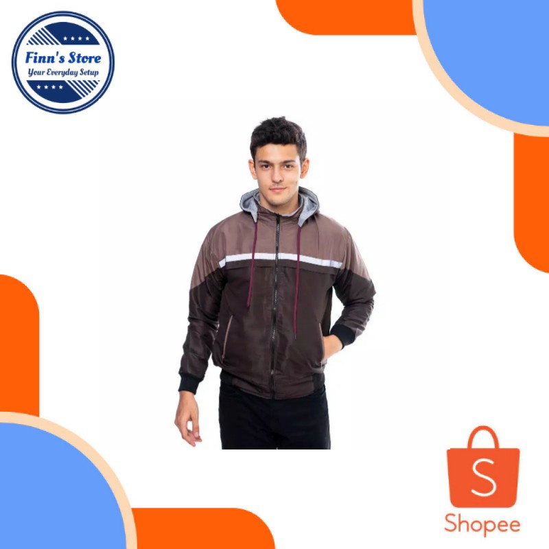 JAKET 2 IN 1 JAKET PRIA JAKET BOLAK BALIK PRIA JAKET PARKA PRIA JAKET OUTDOOR MOCHA BROWN