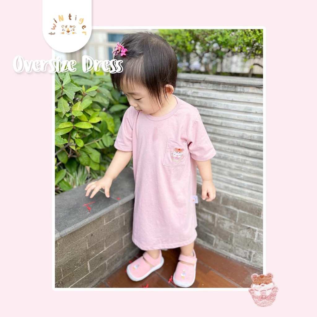 Twin Tiger Oversize Dress Baju Terusan Anak Perempuan