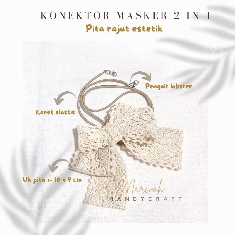 Konektor Masker 2in1 Pita Strap Masker Pita Renda Rajut Pengait Masker