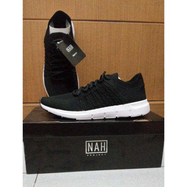 Nah Project sepatu sneakers FlexKnit v2.0 Carbon Black