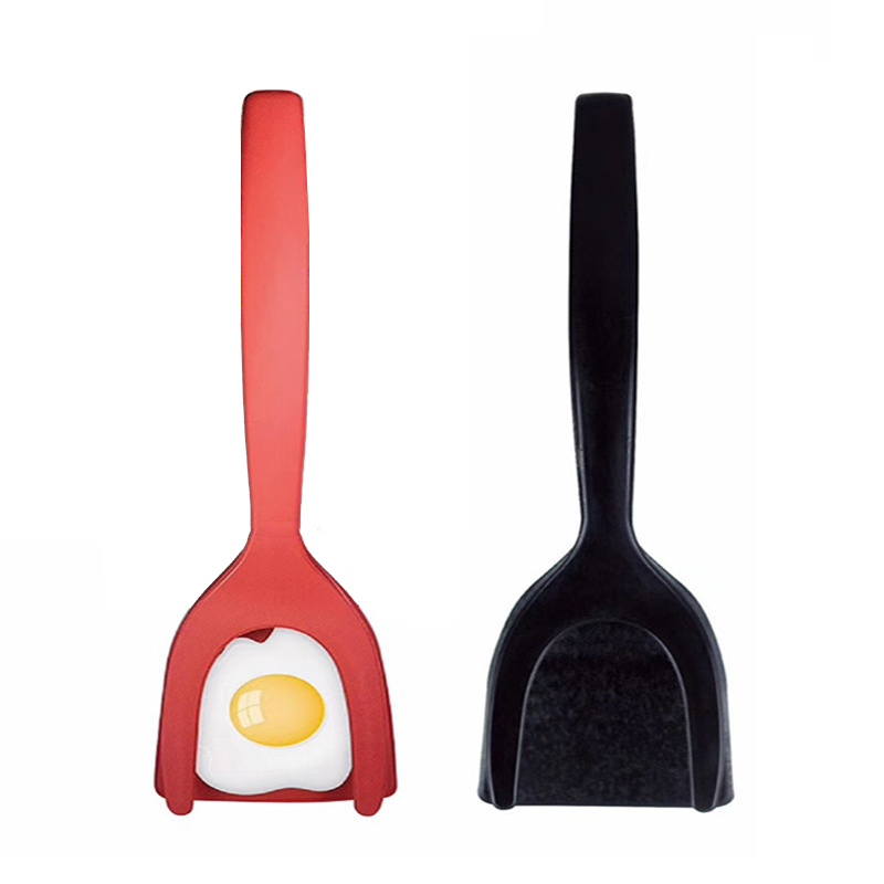 2in1 Spatula Penjepit Telur / Pancake / Roti / Omelet Bahan Silikon Anti Lengket Untuk Dapur