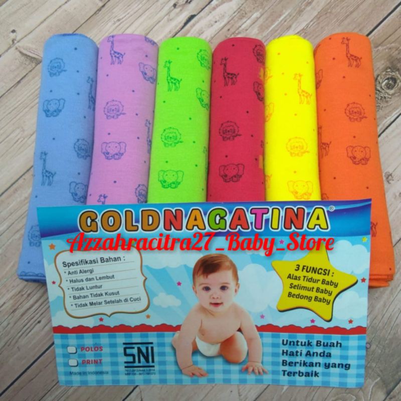 NEW ARRIVAL!!! 1PAK Isi 6PC Bedong Bayi Rainbow Print GOLDNAGATINA SNI Lembut &amp; Murah Meriah