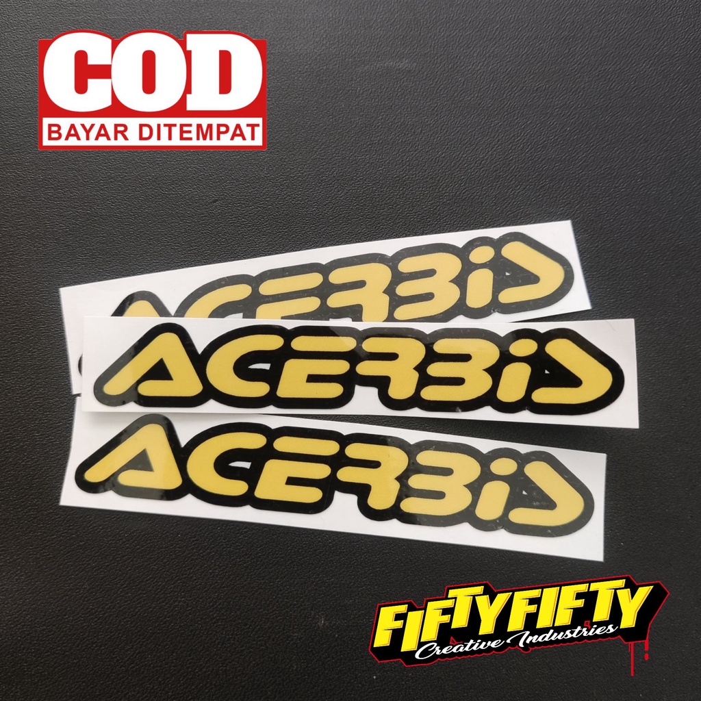 Stiker Print Cut ACERBIS Model 01 Stiker Printing Laminasi Glossy Stiker Motor Mobil Helm Sudah Membentuk Pola Desain