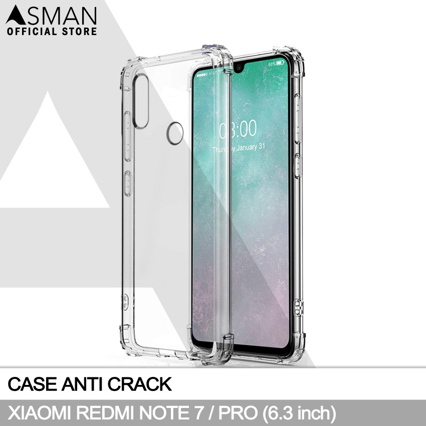 Anti Crack Xiaomi Redmi Note 7 / Pro (6.3&quot;) | Soft Case Anti Bentur - Clear