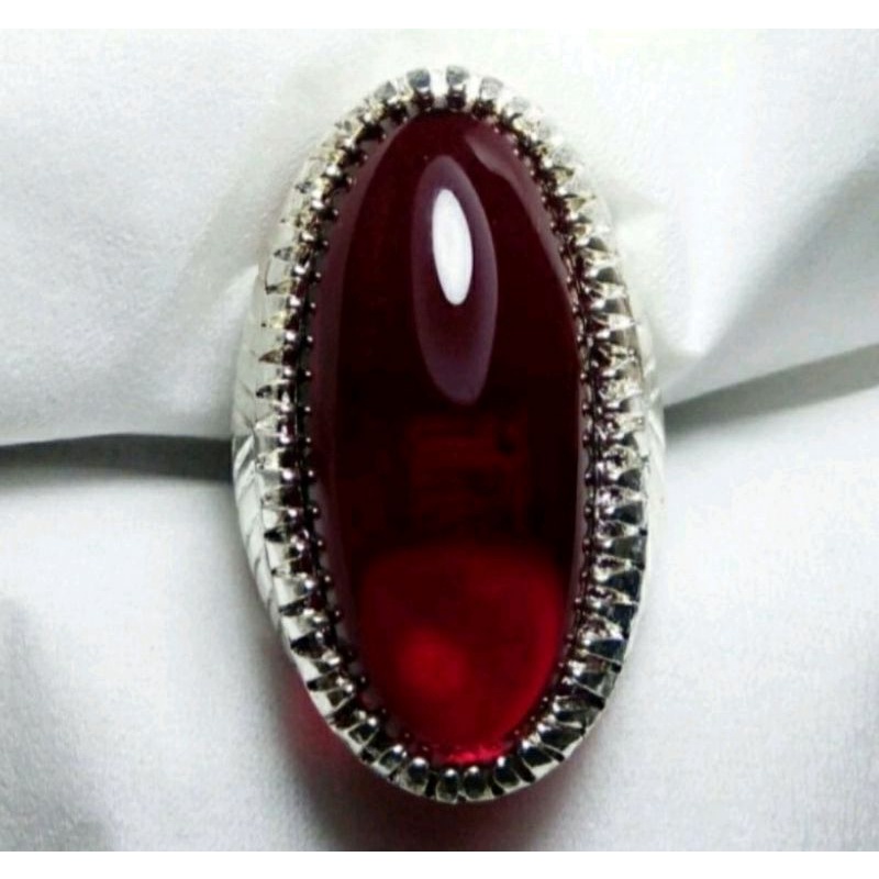 Batu Cincin Merah Siam Model Pandan Top Quality