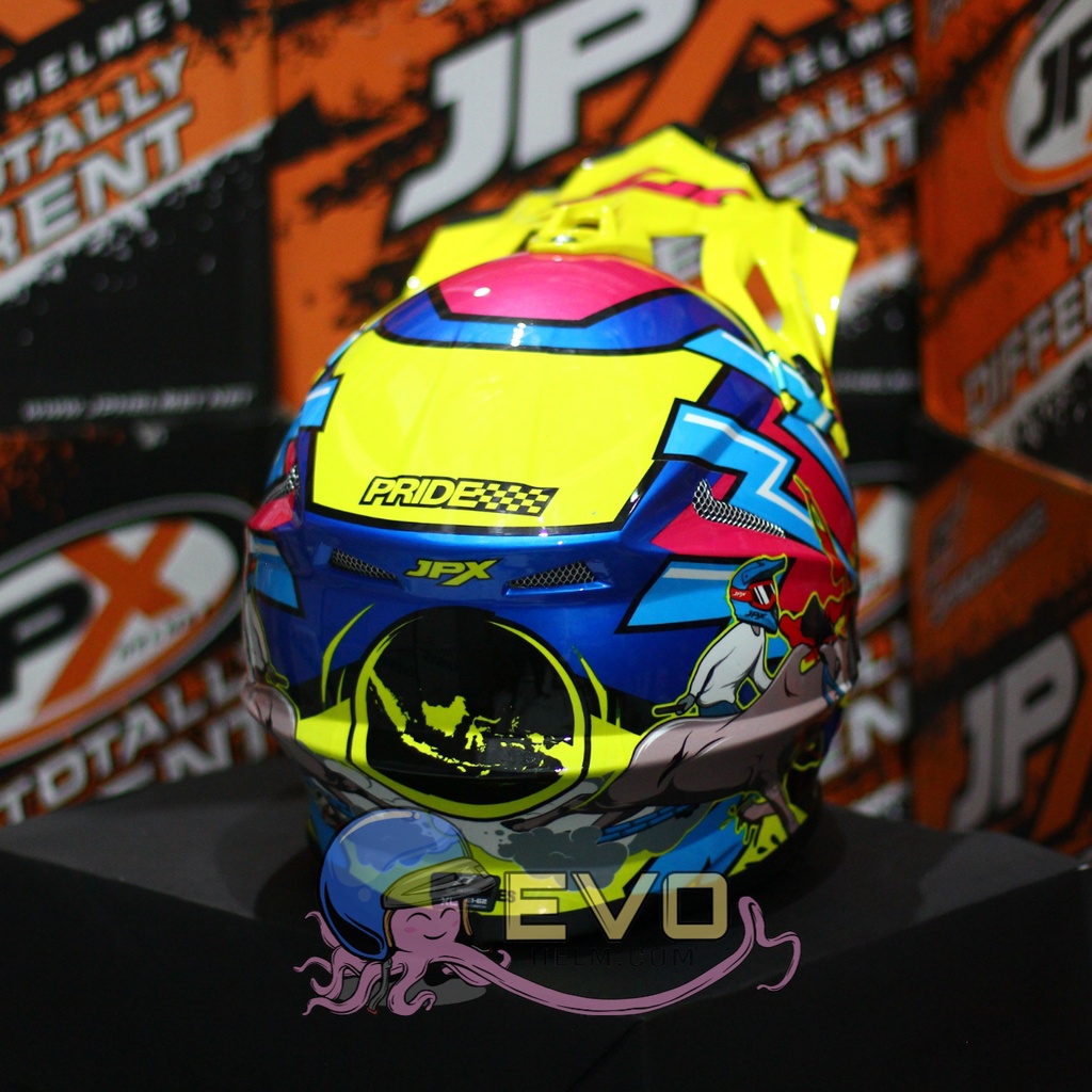 HELM JPX CROSS_FOX1 SERI X27 - PEPSI BLUE GLOSS + GOOGLE SNAIL (ONGKIR 2 KG) HELM JPX TERBARU