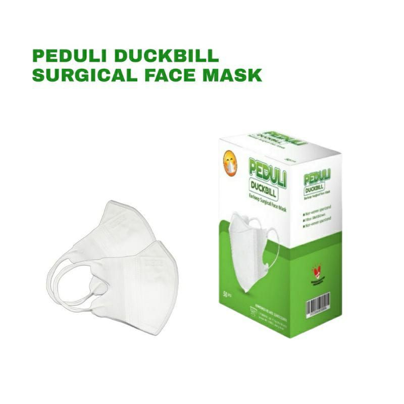 Masker Duckbill Peduli Earloop Surgical Face Mask Izin Kemenkes RI AKD isi 50pcs