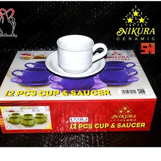 ZZZ Cangkir Set Nikura Putih Cangkir Saucer Teh Kopi ZZZ Cangkir Set Nikura Putih Cangkir Saucer Teh Kopi