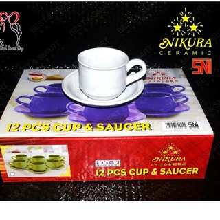  ZZZ Cangkir  Set  Nikura Putih  Cangkir  Saucer Teh Kopi 