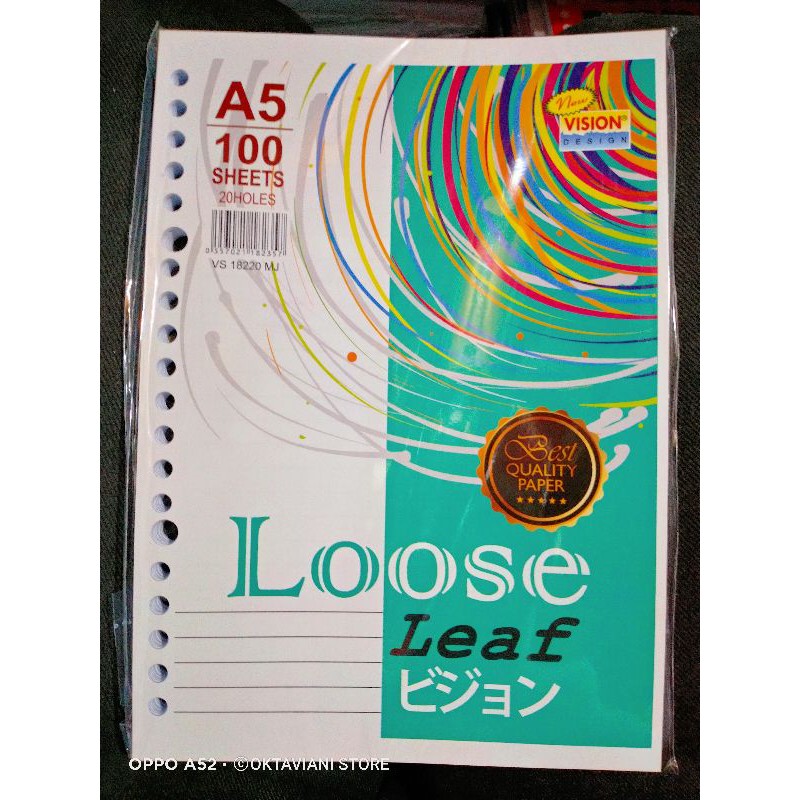 

LOOSE LEAF ISI BINDER REFIL BINDER A5 VISION