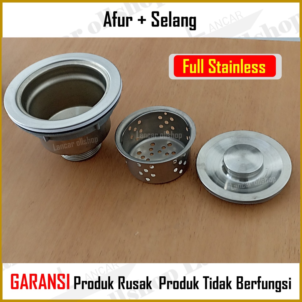 Afur Bak Cuci Piring + Selang BCP 1 Set / Selang Avur Afur Apur Saringan Pembuangan Bak Cuci Piring Set