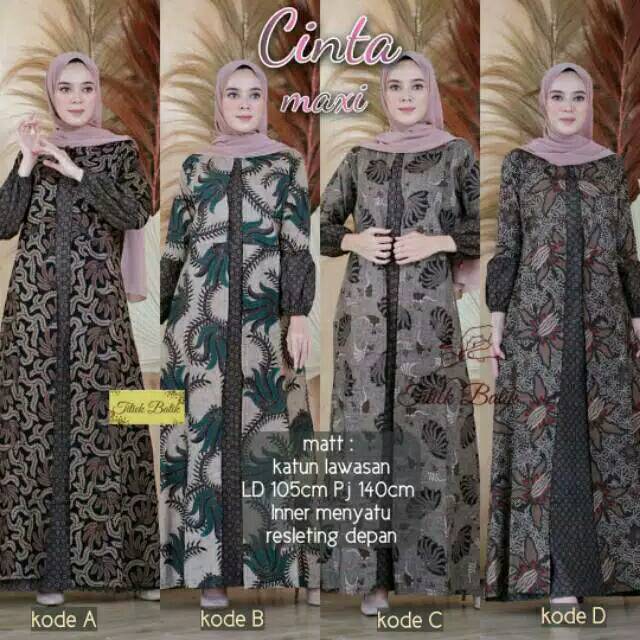 Gamis Batik Wanita Cinta Maxi Terbaru Terlaris 2021