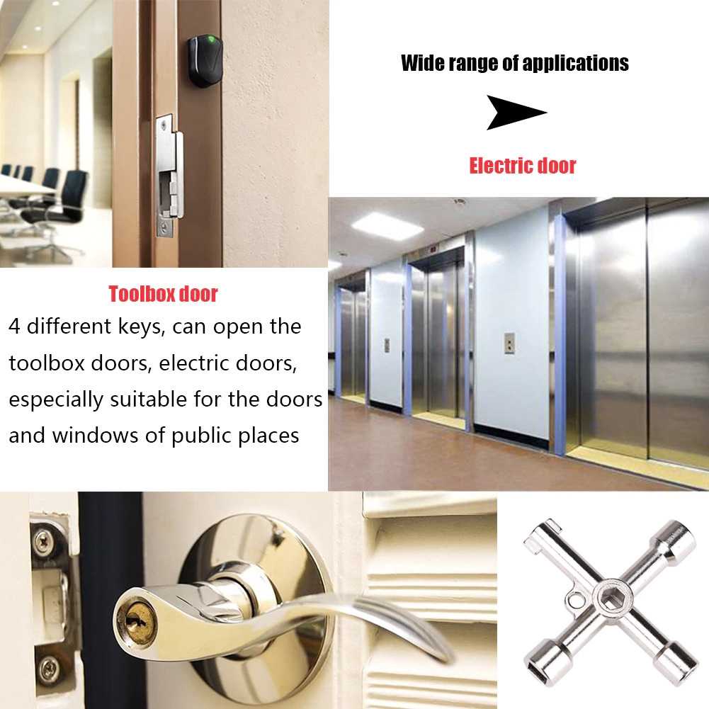 DIHAKI Kunci Pas Multifungsi 4in1 Elevator Cross Triangle Key LXX3116