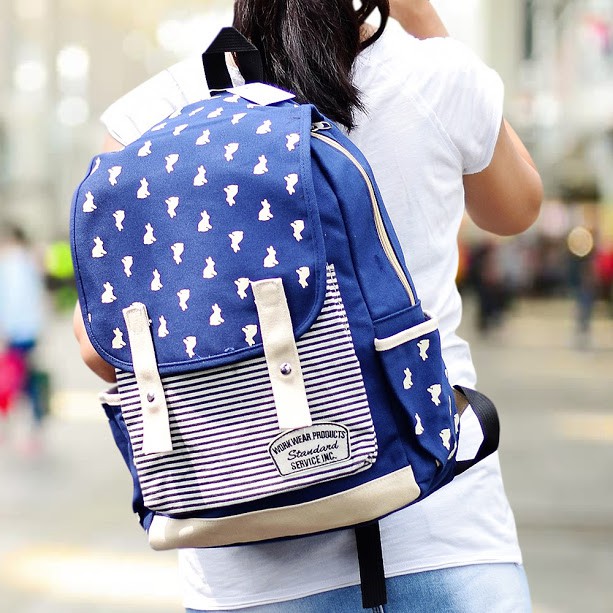 Tas Backpack Pria Wanita Kanvas / Punggung / Ransel Kuliah / Tas Sekolah Anak / Korean Bag JS-605