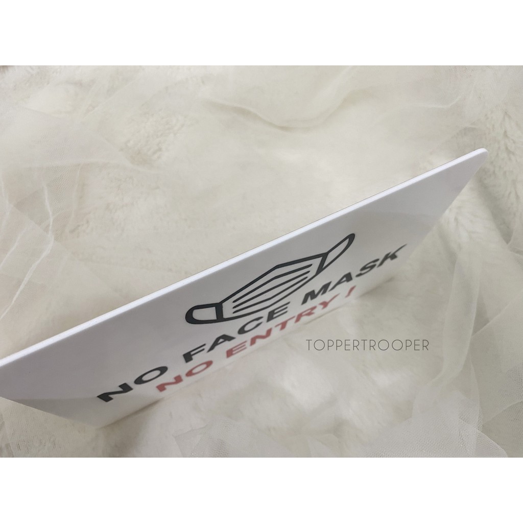 Sign Akrilik No Mask No Entry | Sign Kawasan Wajib Masker